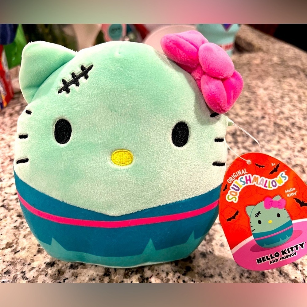 New! Squishmallow Hello Kitty Halloween /Frankenstein’s Monster Plushie 6 inches